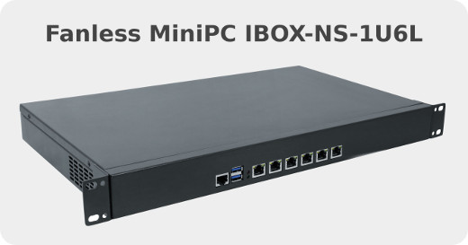 Industrial Computer Fanless MiniPC IBOX-NS-1U6L
